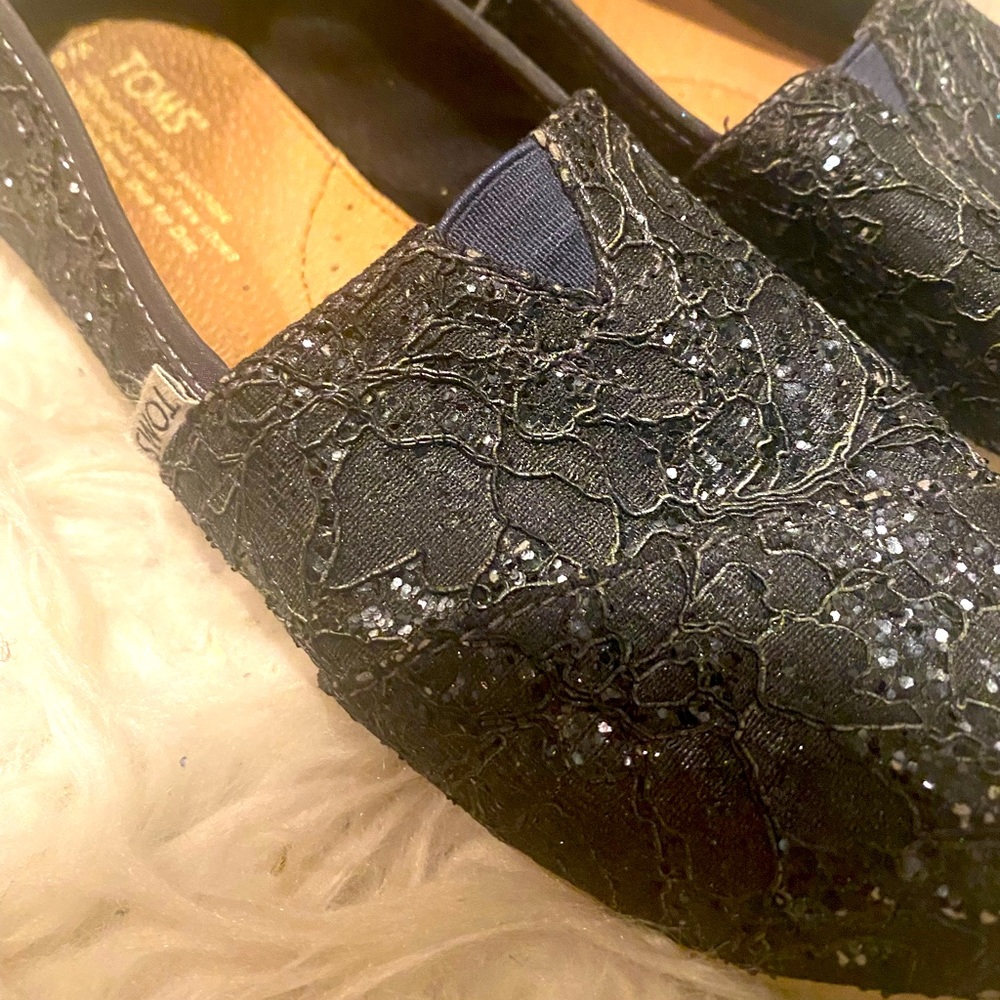 Navy sparkly Toms
